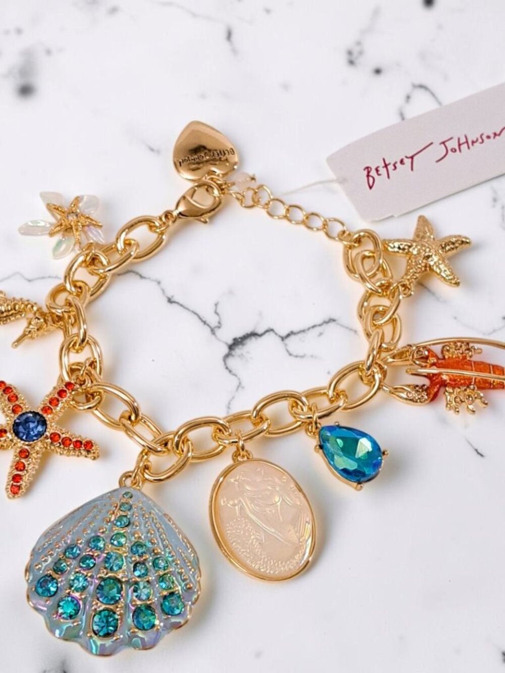 Betsey Johnson Blue Sea Life Charm Bracelet